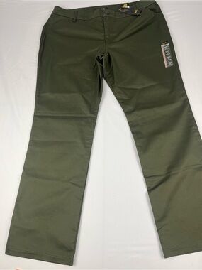 Lee Women’s Relaxed Fit Straight Leg Pants Olive Green Size 18 Medium NWT